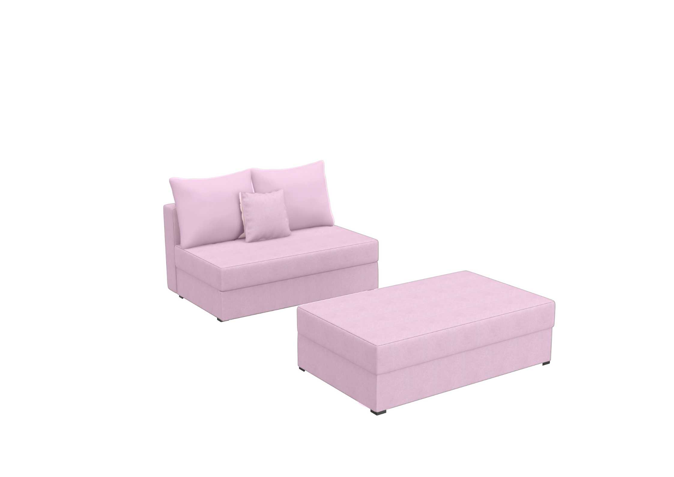 Mała różowa sofa rozkładana